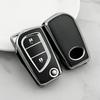Premium Soft TPU Car Key Case Cover Shell for Toyota COROLLA Camry LEVIN REIZ Highlander RAV4 Fold Key Rings Keychain Bag
