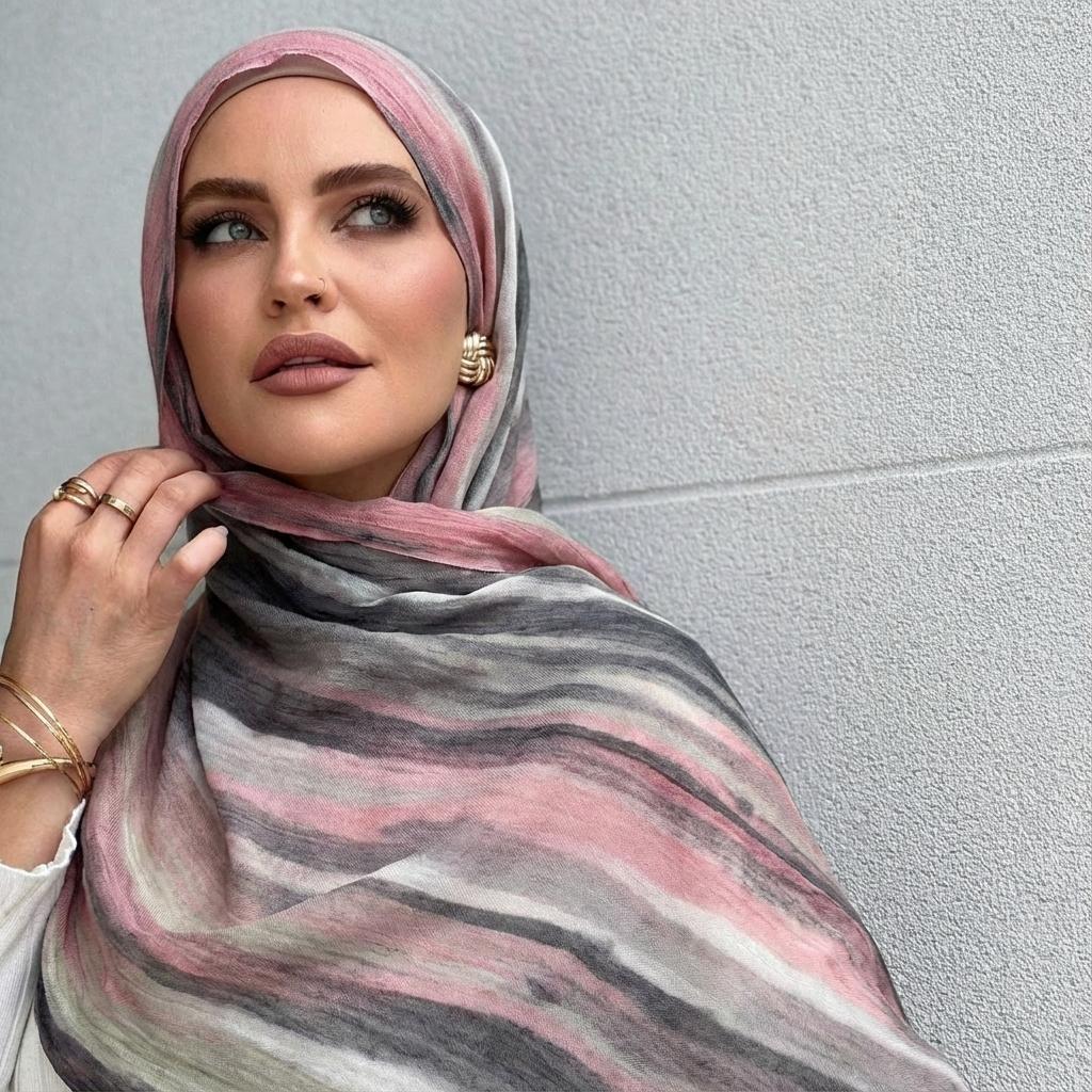 Women Big Size Plain Solid Cotton Rayon Crease Hijab Scarf Lady High Quality Wraps And Shawls Musulman Headband Islamic Turban