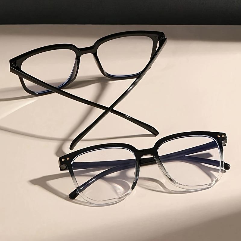 3 Pairs of Rectangular Frame Anti Blue Light Glasses for Men and Women Fashionable Glasses with Simple Style