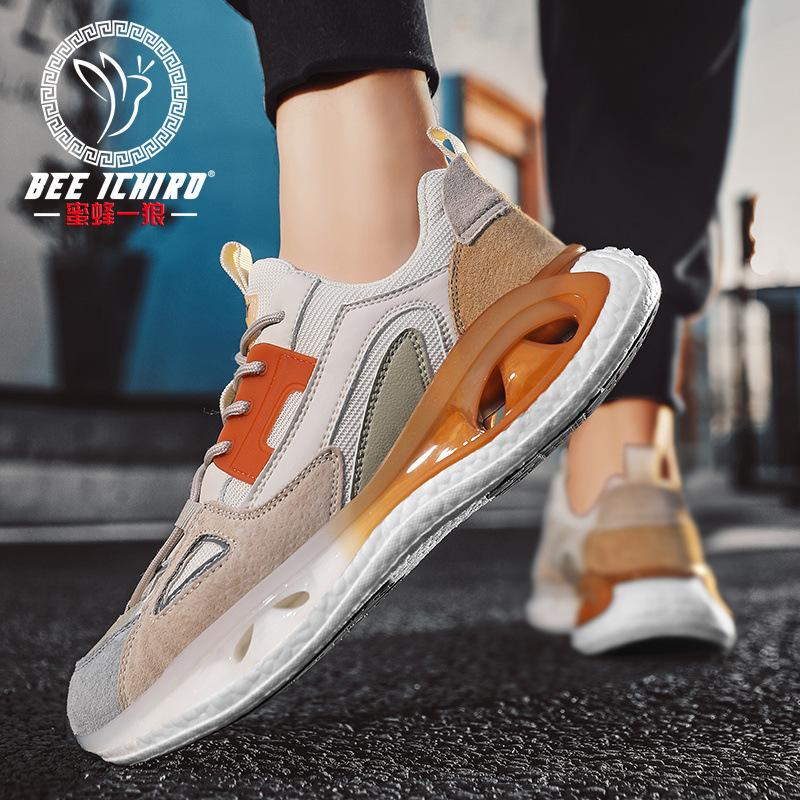 Men's Shoes Soft-soled Popcorn Sneakers New Summer Mesh Breathable Running Dad Shoes