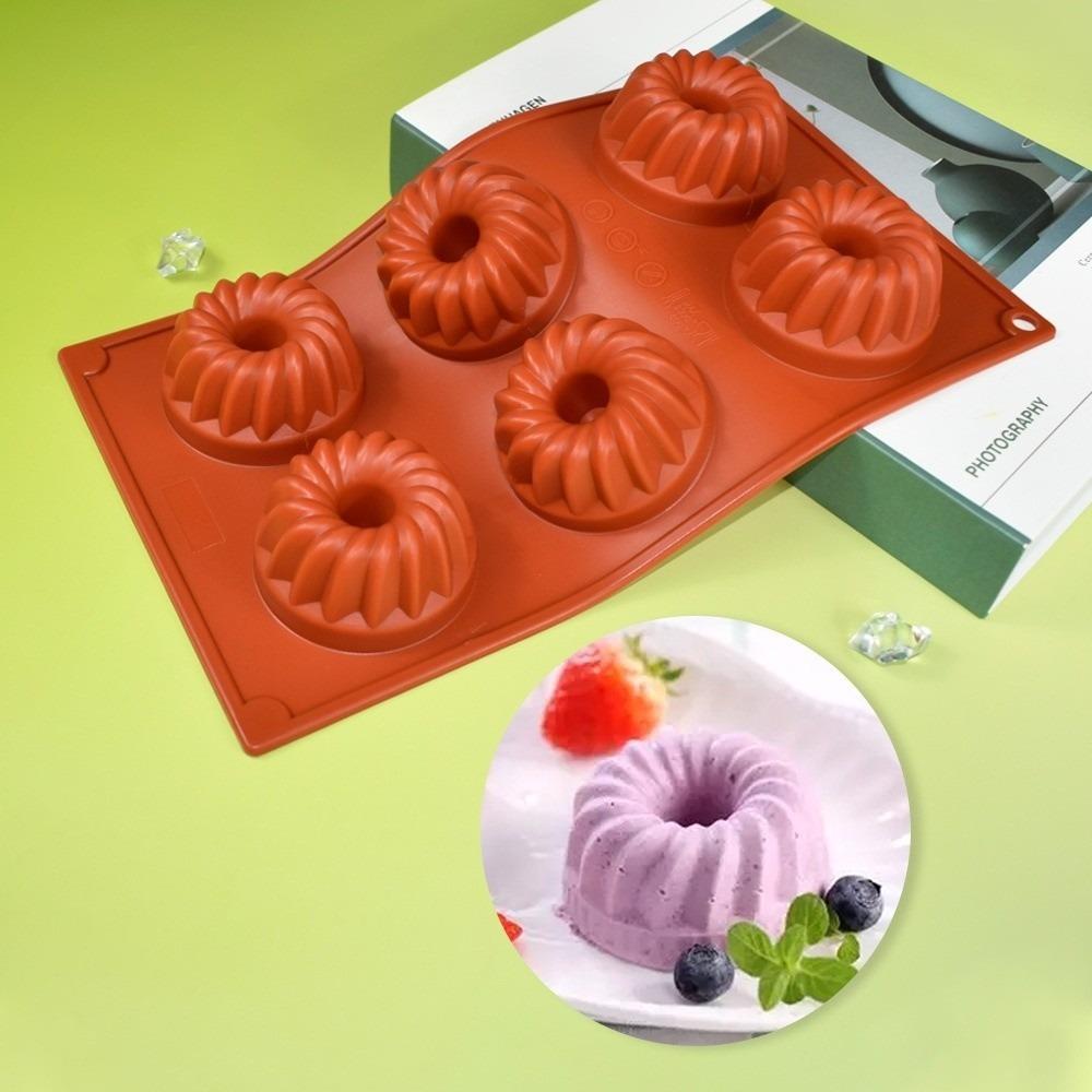 6 Cavity Mousse Cake Mold Silicone Baking Mold New Pudding Mould  for Donuts Jello
