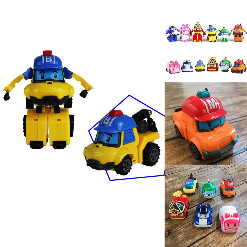 High-quality Robocar Poli Roy Amber Transformers Robot Action Figures Car Bus Set