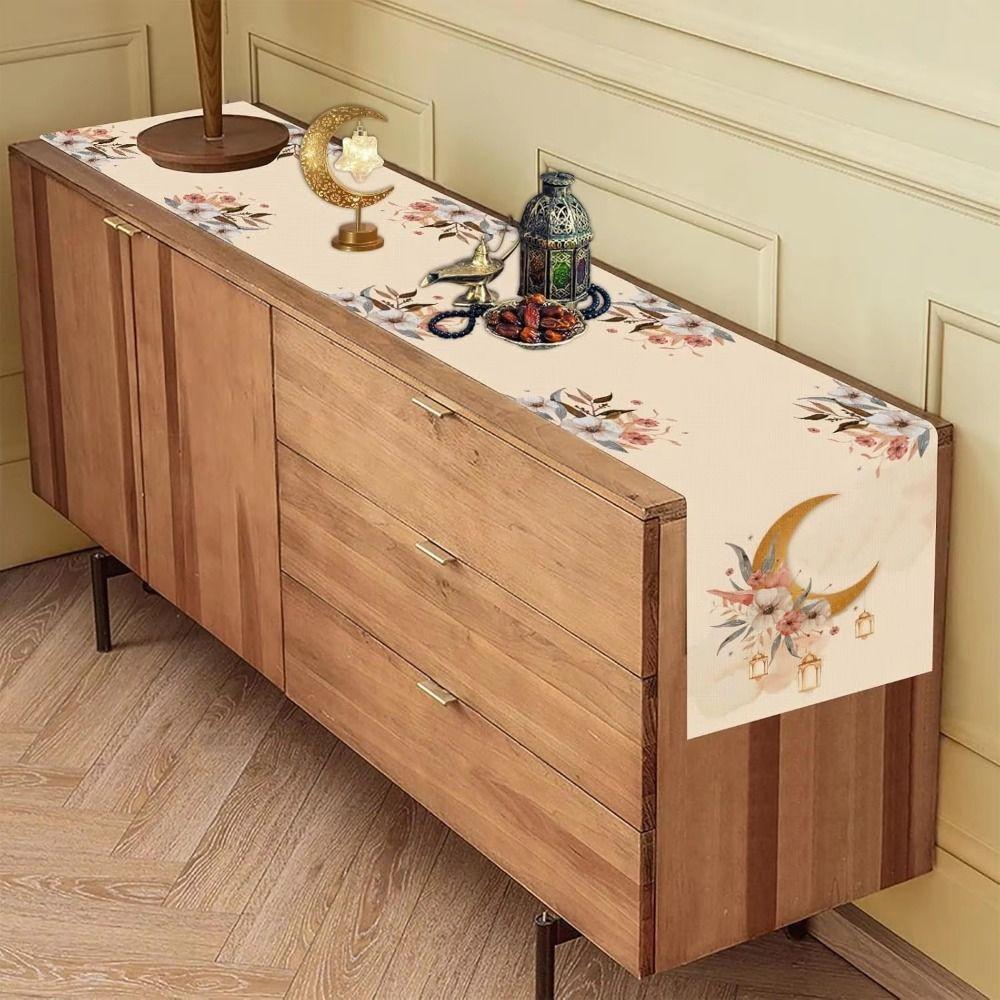 Vintage Ramadan Table Runner Washable Ramadan Decorations  Muslim Party Supplies