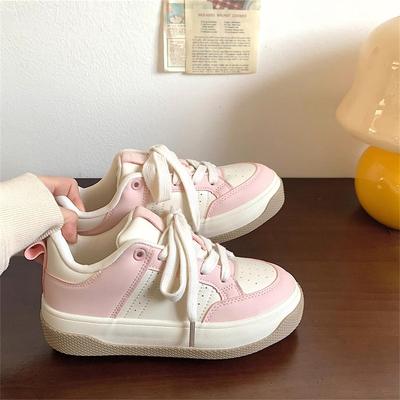Platform witte schoenen kinderen nieuwe veelzijdige niche casual sport board schoenen roze brood schoenen tide