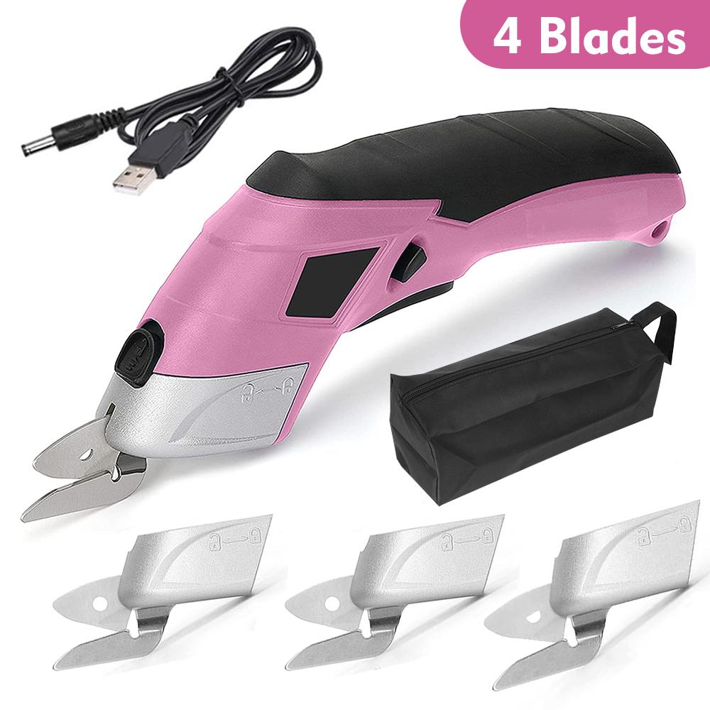 Cordless Electric Scissors Rechargeable Cardboard Cutter Scissor Power Sewing Shears Tool For Cutting Craft Carpet Leather Cloth