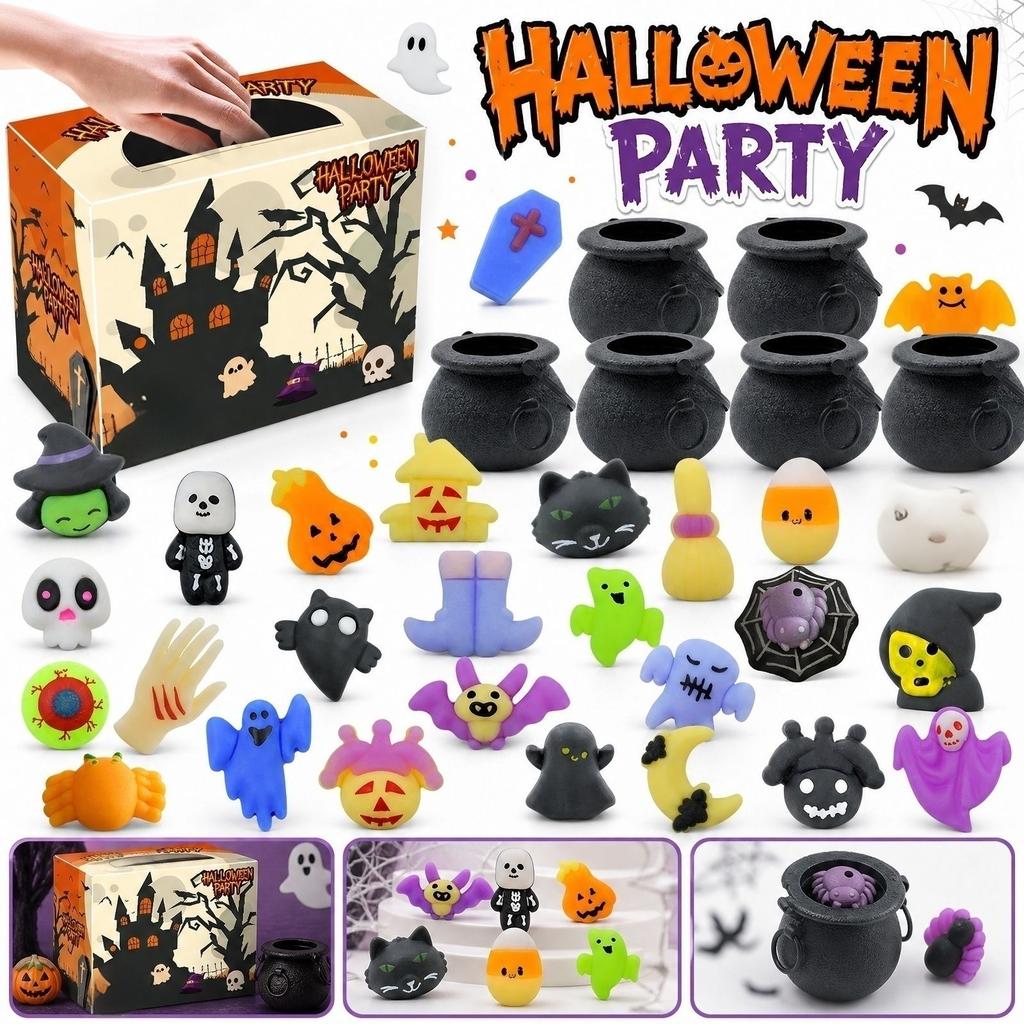 Set with Props, Pumpkin Decor, Witch , and Stress Toys for Kids