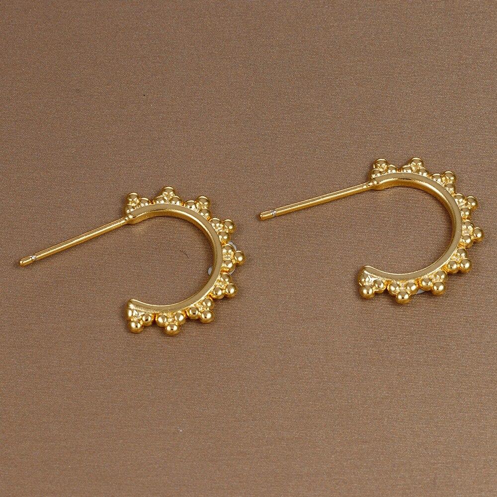 Винтажные серьги-кольца из нержавеющей стали золотого, серебряного цвета для женщин, классические C-образные маленькие вечерние украшения