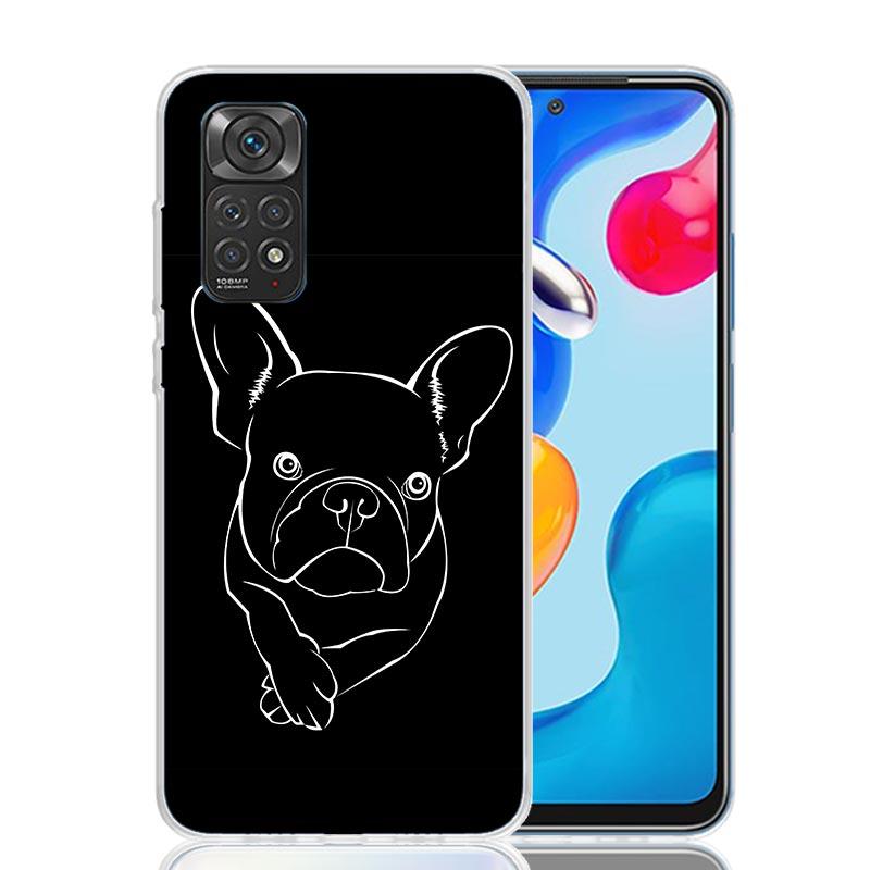 French Bulldog Black White Phone Case For Xiaomi Redmi Note 14 13 14S 12S 12 11S 11T 11E Pro Plus 10S 10 9S 9 Art Customized Coq