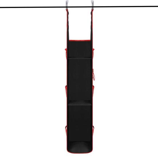 Locker Shelf Organizer 3-Tier Hanging Storage Bag Locker Storage Rack with Side Pockets Hooks for School Gym Closet