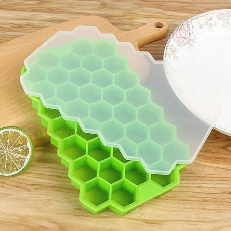 37 Cavity Silicone Ice Cube Mold with Lids Large-capacity Ice Trays Food Grade Ice Maker Reusable Kitchen Gadgets