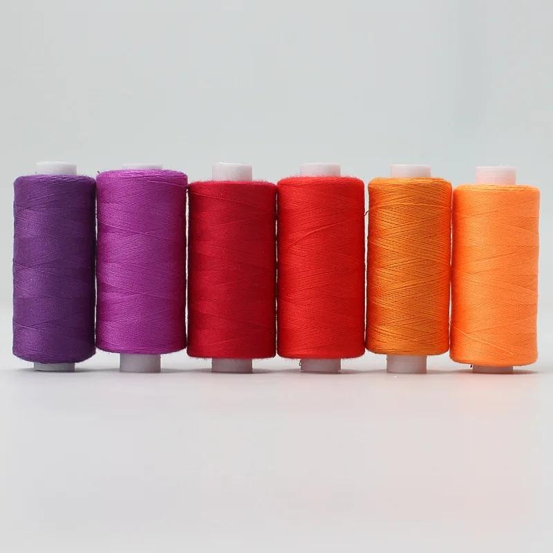 6 Rolls/Set Sewing Thread Polyester 402 Sewing Thread Roll Machine Hand Embroidery Each Spool for Home Sewing Kit