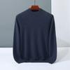 Solid color simple cashmere sweater men's semi-turtleneck pullover new knitted cashmere