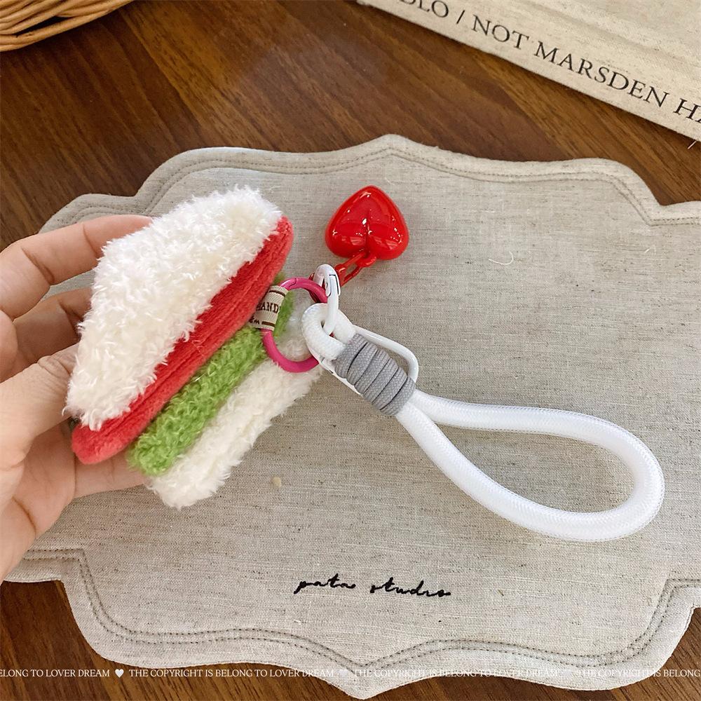 

Soft Dessert Plush Keyrings, Cherry Cake & Hamburger Bag Accessories for Girls,Food Plush Keychain, Kawaii Snack Charm