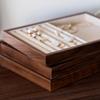 Counter Jewelry Display Tray Large Capacity Ring Earrings Display Trays Showcase Wooden Women's Jewelry Organizer Displays Props