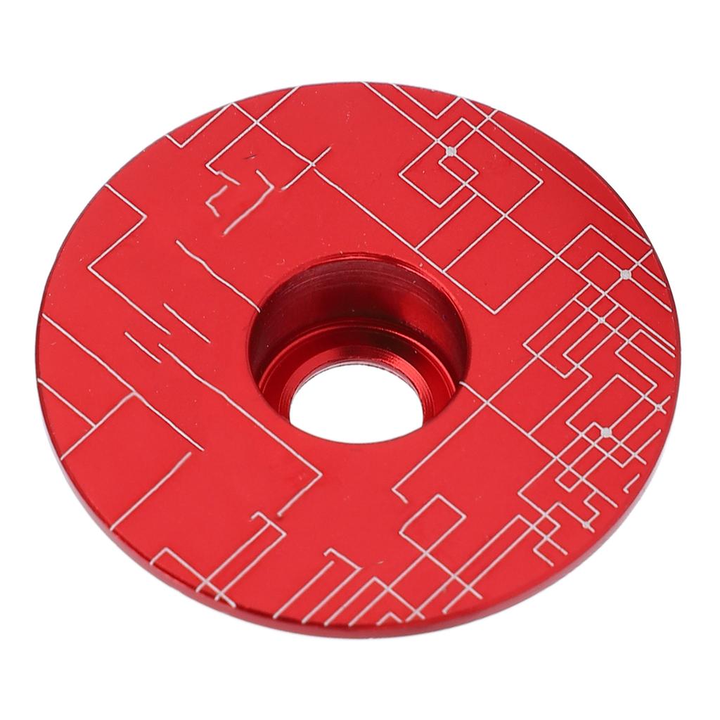 Fahrrad Steuersatz Oberkappe Aluminiumlegierung Mountainbike Steuersatz Vorbau Oberabdeckung mit SchraubenRot