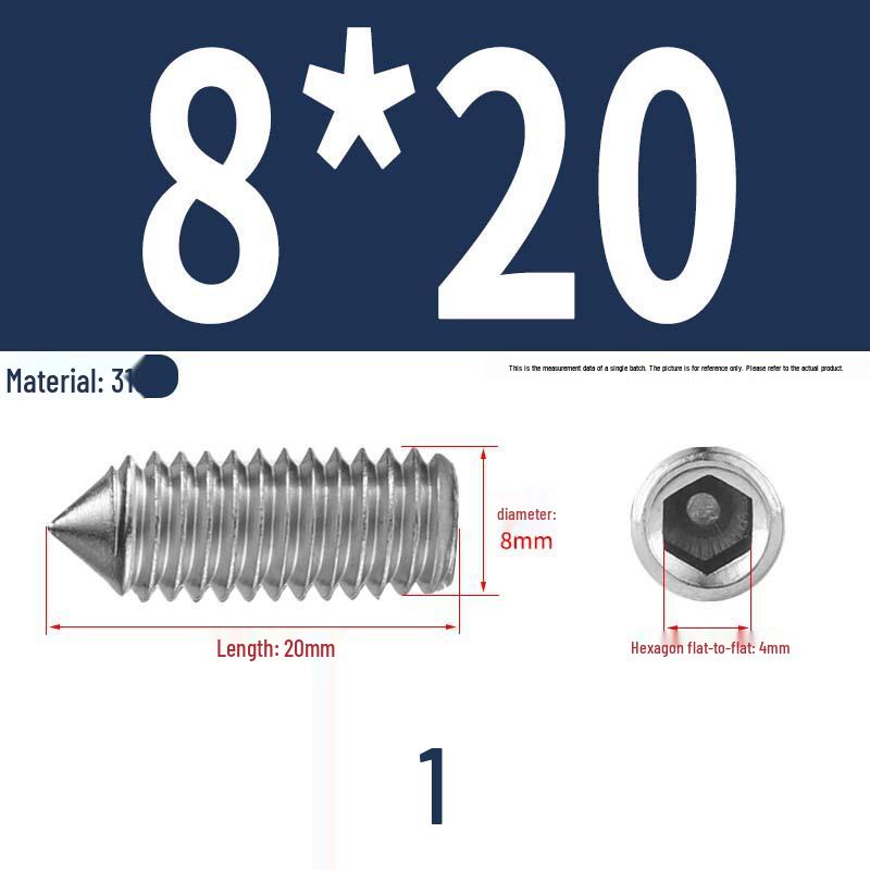 12.9 Edelstahl 304 Innensechskant Kegelspitze Gewindestift M2/M3