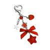 Strawberry Keychain Charm Multifuntional Bowknot and Star Bag Charm Key Accessory Suitable for Keys and Fashion Bags