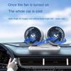 Car USB Fan Dual Head Cooling Independent Switch 3 Speed 360 Degree Adjustable Car Electrical Appliances Energy Saving Low Power