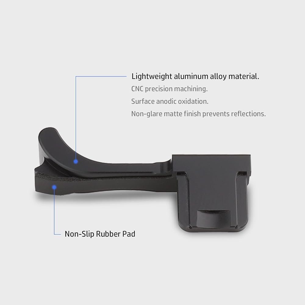 Haoge THB-M24B Thumb Rest, Black, Compatible with various camera models including Leica M Typ240, M-P Typ 240, M240P, M Typ262, and M-D Typ 262.