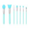 Silicone Brushes for Crafts, 7 Pcs Silicone Makeup Brush for Cream Cosmetics Lip Eye Cream Blending Tools (Green)
