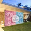 VIKAMA Gender Reveal Backdrop, Boy or Girl Baby Reveal Banner, Baby Shower Party Decoration, Photography Background
