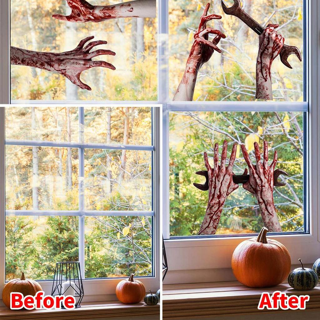 Halloween Wall Stickers, Female Blood Jewelry, Bedroom Flat Stickers Dimensional Wall Sticker Window Decorative Sticker
