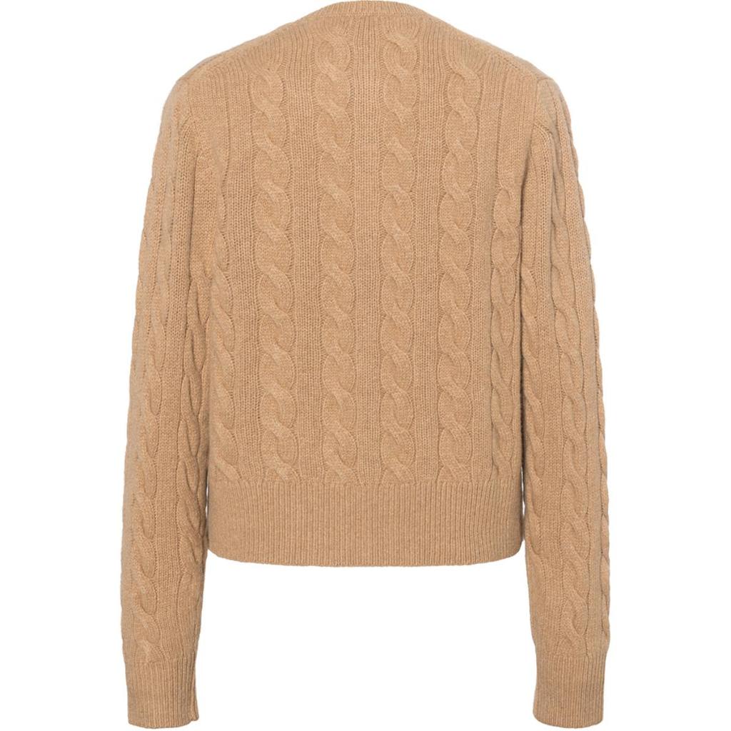 Polo Ralph Lauren Cable-Knit Wool-Cashmere Cardigan Solid Color Cable Knit Crew Neck Single-Breasted Long Sleeve Sweater WMPOSWENDW20161