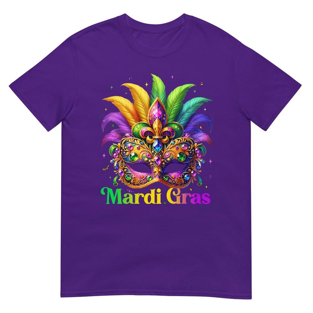 Mardi Gras Shirts For Unisex Girls Kids Mask Feather Party TShirt