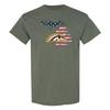 Western Michigan Patriotic State Silhouette T-Shirt - Heather Military