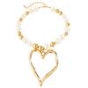 Unique Irregular Heart Pendant Necklace Fashionable Beads Necklace Stylish Neck Jewelry Suitable for Various Occasions