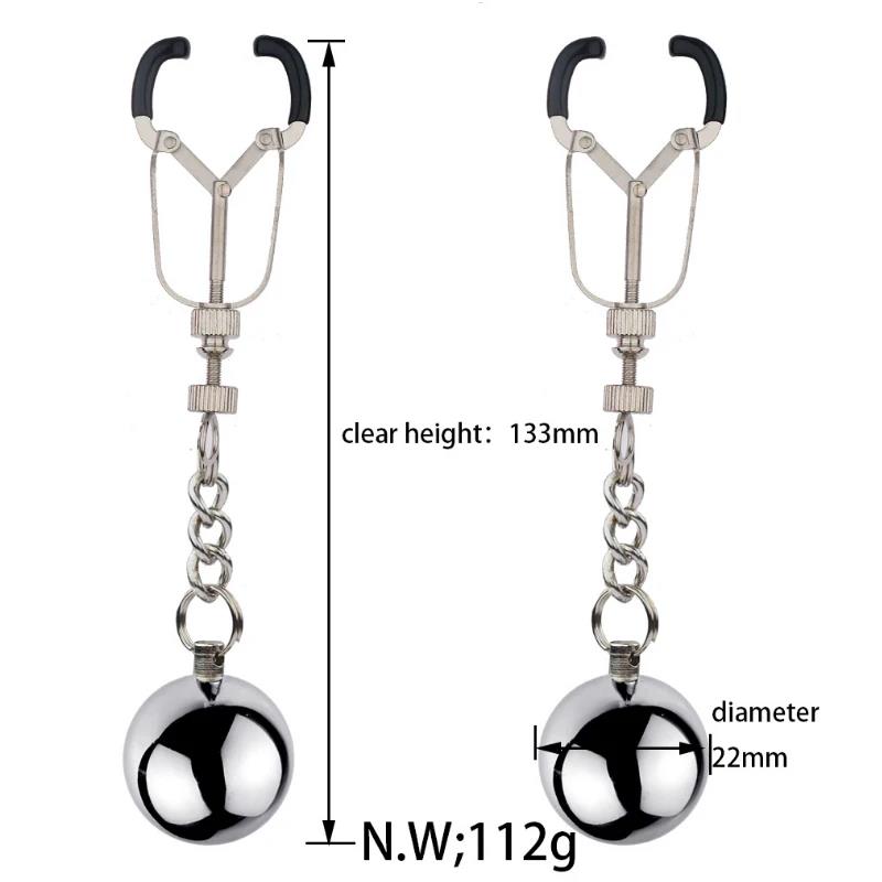 BDSM Bondage Sex Nipple Clamp Stainless Steel Breast Clamp Clips Metal Nipple Shaking Clamps Breast Clip Sex Slaves Sex Shop 18+