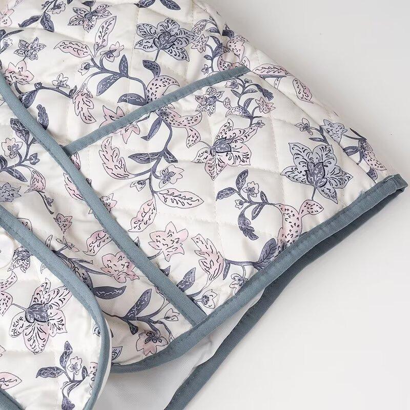 European & American Women's Fashion: 2024 Autumn/Winter Casual Printed Quilted Vest