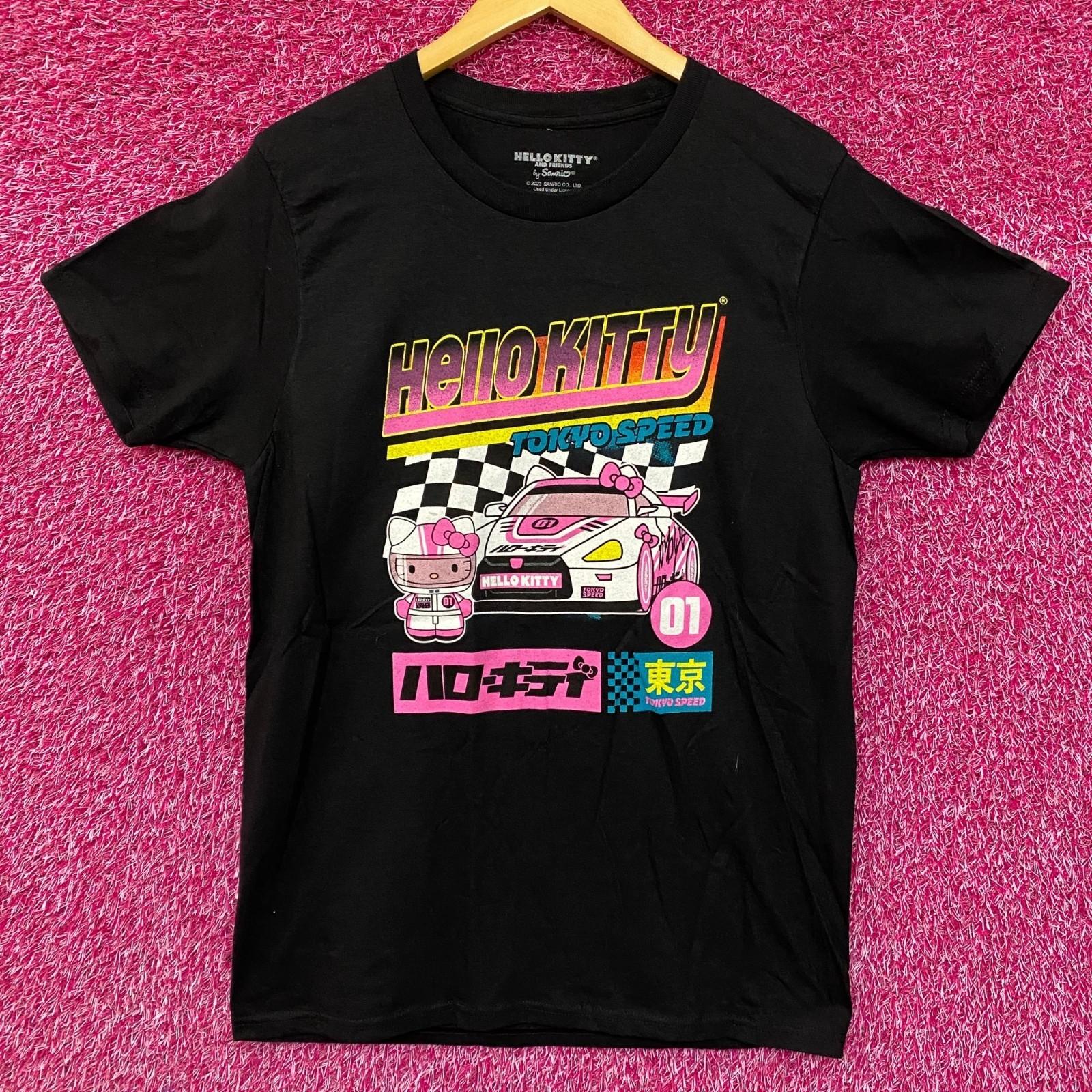 Sanrio Hello Kitty Tokyo Speed Kawaii Racing 100% Cotton T-shirt Mens Tees Top L