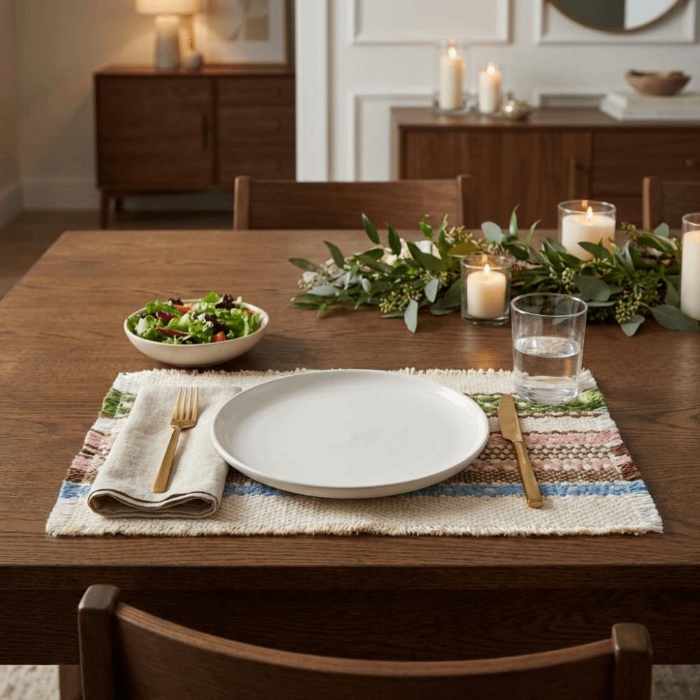 Eco-Friendly Heat-Insulating Placemats Non-Slip Drink Coasters Decorative Mats Machine Washable