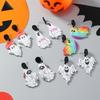 Colorful Halloween Ghost Earrings: Cute Mushroom Head Design and Unique Stud Jewelry for Women