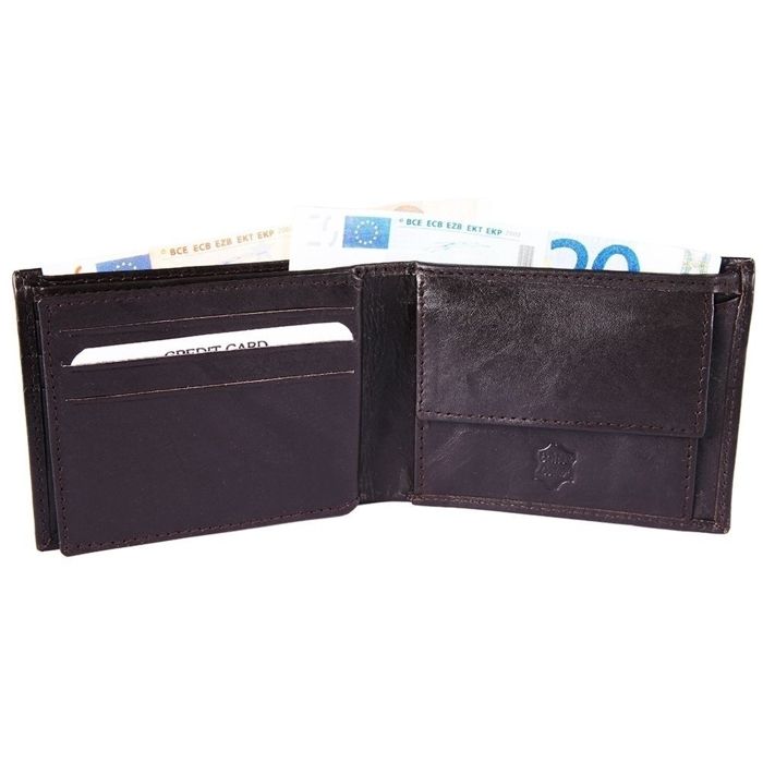 Portefeuille - AKZENT - Tima - Cuir véritable - Marron - 6 fentes