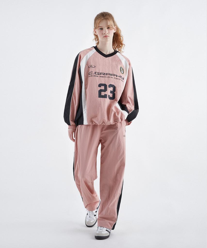 CGP Synthetic Fiber Color Block Sports String Pants_Pale Pink