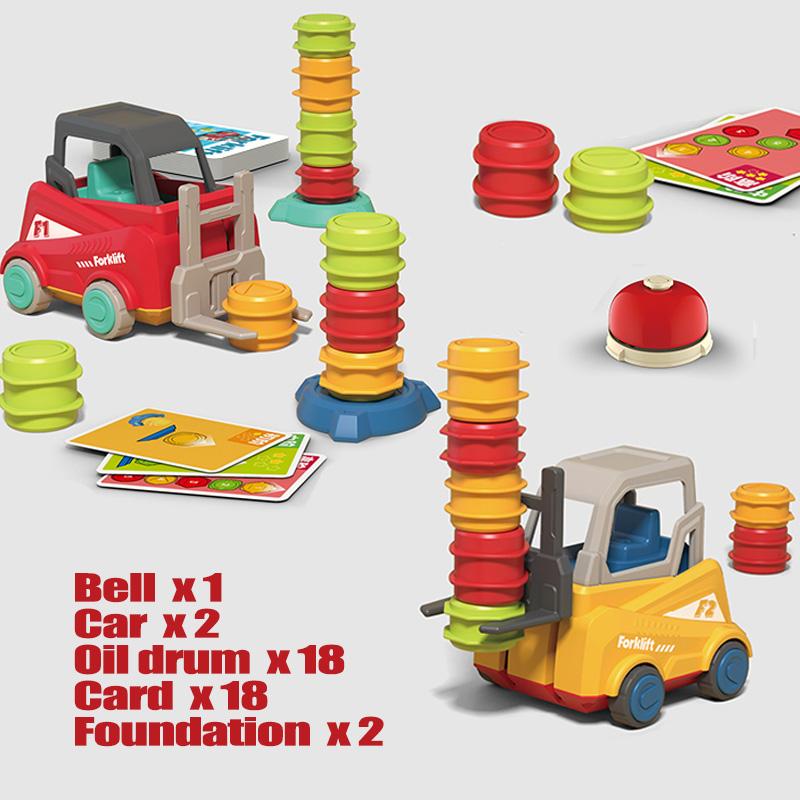 

Kids Forklift Training Stacking Sorting Matching Toy Interactive Board Car 2 Players Game Early Educational Puzzle Boy Girl Toy