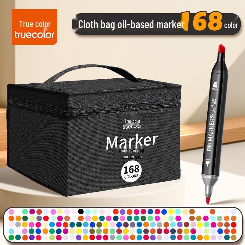 True Color Double-Ended Oil-Based Markers: Quick-Drying Anime Art Set with Hard Tips for Students