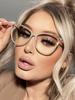 2023 New Fashion Women Anti Light Blue Cat Eye Glasses Frame Retro Hight Quality Luxury Optical Computer Reading Eyeglasses