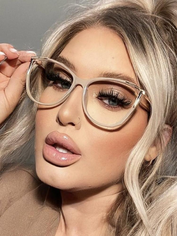 2023 New Fashion Women Anti Light Blue Cat Eye Glasses Frame Retro Hight Quality Luxury Optical Computer Reading Eyeglasses