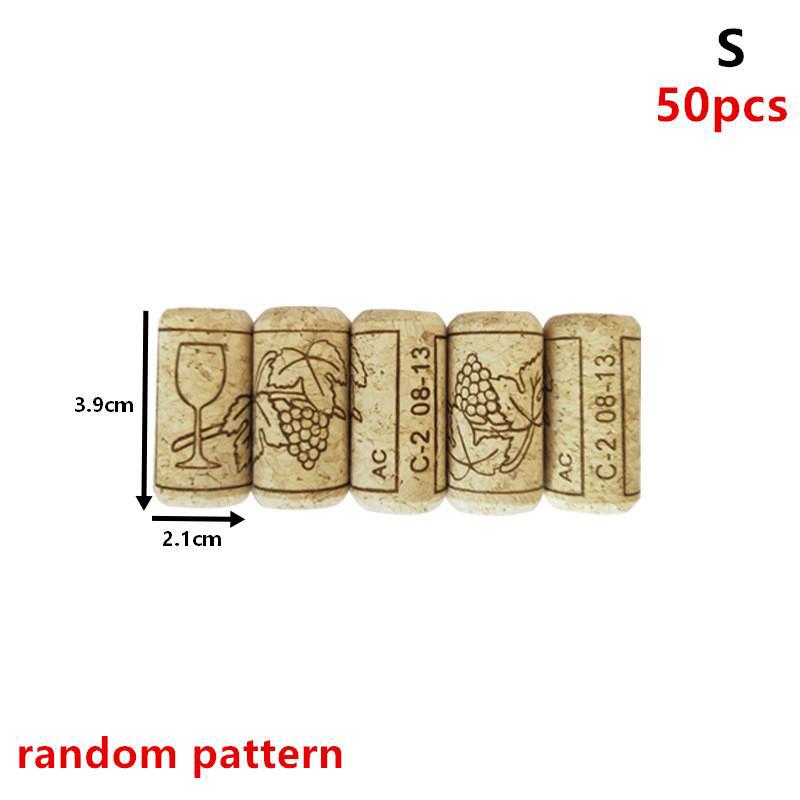 

50Pcs Printed Wine Corks Stopper Reusable Sealing Wood Lid Cap Wine Bottle Stopper For Bottle Bar Tools Kitchen Accessories
