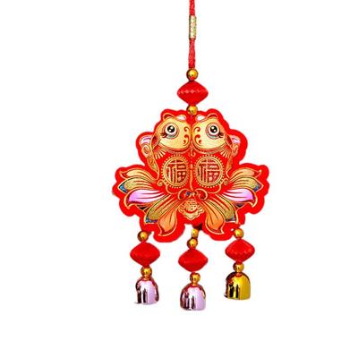 Small Lantern New Year Fish Pendant Hanging Chinese New Year Lucky Bag Pendant Tassels 2026 Year of The Horse