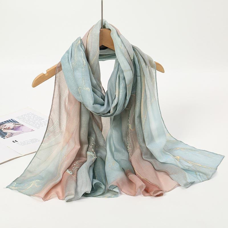 

Women S Watercolor Hijab Scarf Bandana Headband Vintage Luxury Beach 180Cm Long Handkerchief Bohemia Muslim Accessories 80x180cm