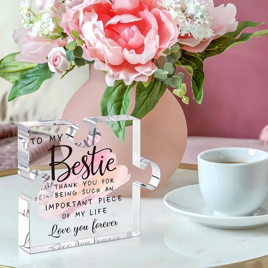 1pc,Acrylic Puzzle Gifts for Sisters - Desktop Decorations, Table Centerpieces, Office Desk Accessories