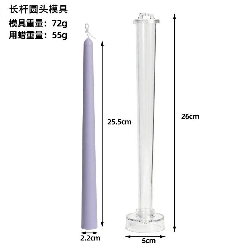 25.5cm Long Pole Candle Mold DIY Insert Pole Aromatherapy Candle Making Tool Acrylic Plastic Molds Candlelight Dinner Candle