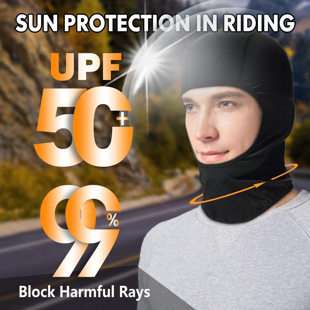 JOEYOUNG Motorcycle Balaclava for Men Quick Sweat Wicking Helmet Liner for Professional Motorcycling Beanie Cap