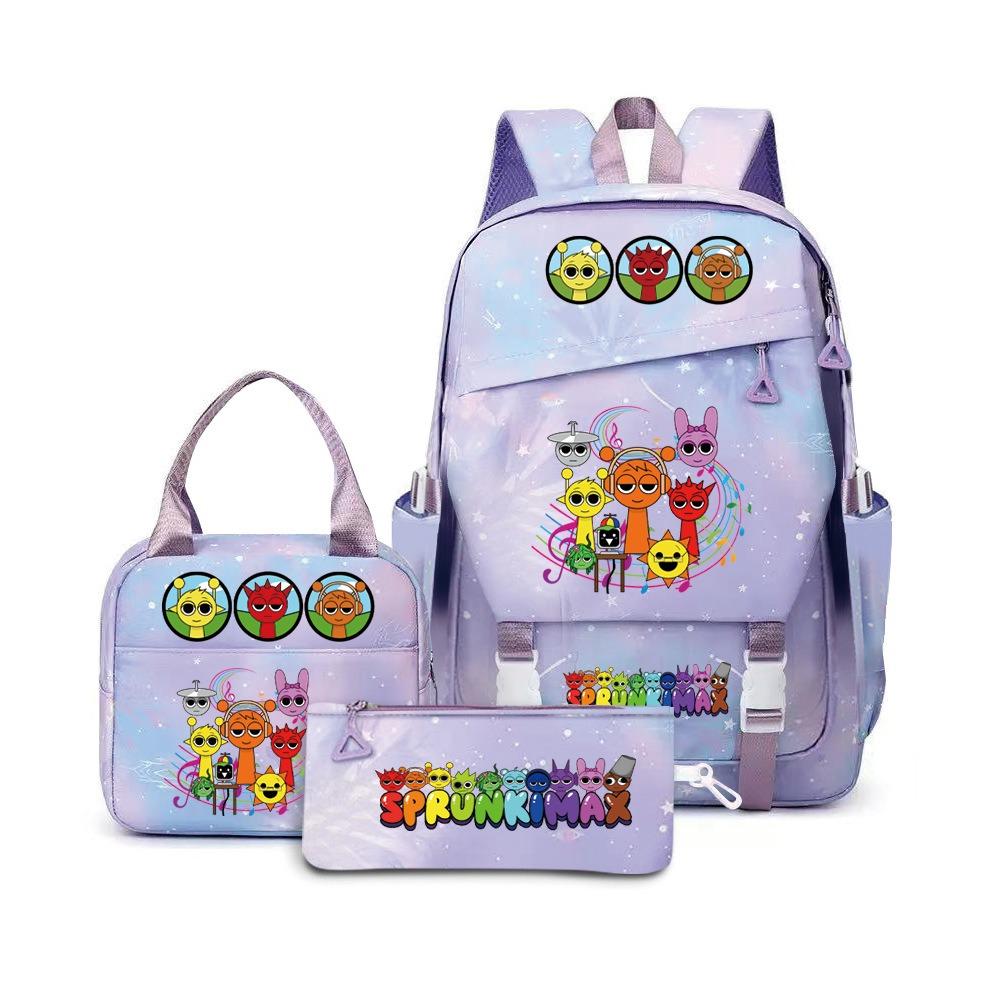 Rhythm Box Backpack Student School Bag Middle College Student Simple Outdoor Travel Backpack D