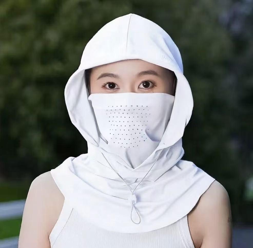 Women's Ice Silk Full Face Mask: UV Protection, Breathable, Ideal for Summer Driving and Cycling
