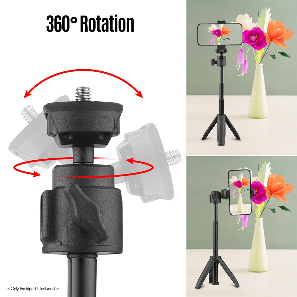 Lightweight Portable Mini Tripod Extendable Tripod Stand Handle Grip with 4 Levels of Adjustable Height for Phone